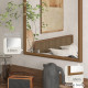 110 x 65cm Wooden Arched Mirror - Natural Finish