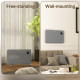 1200W Electric Convector Heater, Freestanding or Wall Mounted, Space Heater with Adjustable Thermostat, Timer, Grey