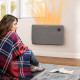 1200W Electric Convector Heater, Freestanding or Wall Mounted, Space Heater with Adjustable Thermostat, Timer, Grey