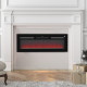 127cm Electric Fireplace, 2000W Recessed and Wall Mounted Electric Fire with Remote Control, 9 Flame Colour and Crystal, Black