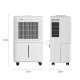 12L/Day Dehumidifier with Continuous Drainage, 1.6L Water Tank, 24H Timer, Digital Humidity Display, Humidity Light, Dehumidifie