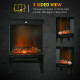 180° Charming Electric Fireplace Heater, Quiet Freestanding Stove with LED Flame Effect, Level-less Temperature Control, Overhea