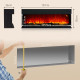 1800W 15-40℃ Adjustable Flame Glass Panel Convector Heater, 127cm