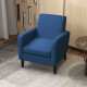 2 Pieces Modern Armchairs with Rubber Wood Legs, Upholstered Accent Chairs, Single Sofa for Living Room, Bedroom, Blue