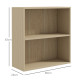 2 Tier Bookshelf, Low Bookcase with Adjustable Shelf, 2 Compartments for Home Office, Living Room, Study, Natural