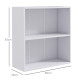 2 Tier Bookshelf, Low Bookcase with Adjustable Shelf, 2 Compartments for Home Office, Living Room, Study, White