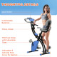 2-in-1 Folding Exercise Bike with 8-Level Magnetic Resistance, Arm Resistance Band, Pulse Sensor, Blue