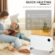 2000W Electric Convector Heater, Freestanding Space Heater with 3 Heat Settings, Adjustable Thermostat, Timer, White