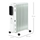 2500W Oil Filled Radiator, 11 Fin Portable Electric Heater with LED Display, 24H Timer, 3 Heat Settings, Adjustable Thermostat, 