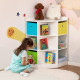 3 Tier Kids Bookcase Toy Organiser Storage w/ 3 Fabric Drawers, White