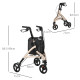 3 Wheel Rollator, Lightweight Aluminium Tri Walker with Adjustable Handle, Storage Bag and Dual Brakes, Folding Mobility Walking