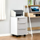 3-Drawer Locking File Cabinet Mobile Chest of Drawers Side Table on Wheels for Home Office, Bedroom and Living room