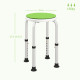 360° Swivel Shower Chair, Height Adjustable Aluminium Shower Stool with Non-Slip Feet for Disabled, Elderly, Green