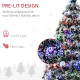 3ft Artificial Prelit Christmas Tree, Snow Xmas Tree with Colourful LED Lighting Fiber Optics, Green White