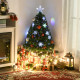 3FT Green Fibre Optic Artificial Christmas Tree Xmas Colourful LED Scattered Tree with Snowflakes Ornaments Fireproofing