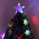 3FT Green Fibre Optic Artificial Christmas Tree Xmas Colourful LED Scattered Tree with Snowflakes Ornaments Fireproofing