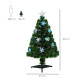 3FT Green Fibre Optic Artificial Christmas Tree Xmas Colourful LED Scattered Tree with Snowflakes Ornaments Fireproofing