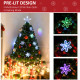 3FT Green Fibre Optic Artificial Christmas Tree Xmas Colourful LED Scattered Tree with Snowflakes Ornaments Fireproofing