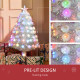 3FT Pre-Lit Artificial Christmas Tree w/ Fibre Optic LED Lights Holiday Home Xmas Decoration-White