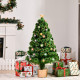 3FT Prelit Artificial Christmas Tree Fiber Optic Holiday Home Xmas Indoor Decoration with Golden Stand Green