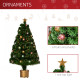 3FT Prelit Artificial Christmas Tree Fiber Optic Holiday Home Xmas Indoor Decoration with Golden Stand Green