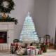 4 Feet Prelit Artificial Christmas Tree with Fiber Optic LED Light, Holiday Home Xmas Decoration, White