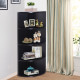 4-Tier Corner Open Shelf Bookcase Freestanding Fan Bookshelf Plants Stand, 40x40x120cm, Black