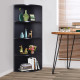 4-Tier Corner Open Shelf Bookcase Freestanding Fan Bookshelf Plants Stand, 40x40x120cm, Black