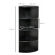 4-Tier Corner Open Shelf Bookcase Freestanding Fan Bookshelf Plants Stand, 40x40x120cm, Black