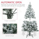 4.5&#039; Artificial Snow Christmas Trees with Frosted Branches, Warm White or Colourful LED Lights, Steel Base