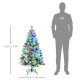 4.5&#039; Artificial Snow Christmas Trees with Frosted Branches, Warm White or Colourful LED Lights, Steel Base