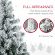 4.5&#039; Artificial Snow Christmas Trees with Frosted Branches, Warm White or Colourful LED Lights, Steel Base