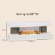 47inch / 120cm Electric Fireplace Wall Mounted, Freestanding, Glass Electric Fire Suite with Mantel, Adjustable LED Flame Effect