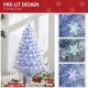 4FT Artificial Fibre Optic Christmas Tree Seasonal Decoration w/ LED Lights Pre-Lit Easy Store White Blue