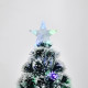 4ft Artificial Prelit Christmas Tree, Snow Xmas Tree with Colourful LED Lighting Fiber Optics, Green White