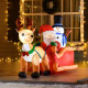 4ft Christmas Inflatable Santa Claus on Sleigh Deer, LED Lighted for Home Indoor Outdoor Garden Lawn Decoration Party Prop