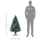 4FT Green Fibre Optic Artificial Christmas Tree Xmas Colourful LED Scattered Tree with Snowflakes Ornaments Fireproofing