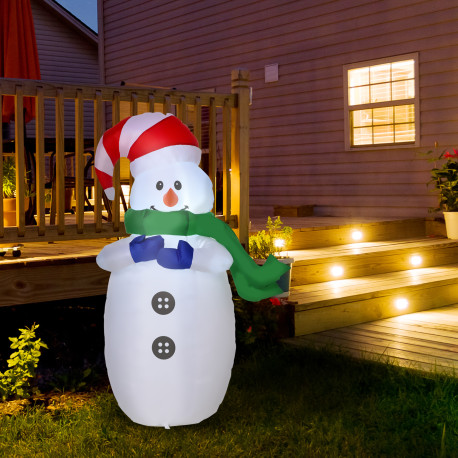 4ft Inflatable Standing Christmas Decoration Large Waterproof Snowman with LED and Inflator