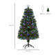 4FT Multicoloured Artificial Christmas Tree w/ Fibre Optic Lights Pre-Lit Modes Metal Stand Star Holder Home Seasonal Decoration