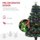 4FT Multicoloured Artificial Christmas Tree w/ Fibre Optic Lights Pre-Lit Modes Metal Stand Star Holder Home Seasonal Decoration