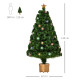 4FT Prelit Artificial Christmas Tree with Fibre Optics, Baubles Decoration, Golden Pot for Holiday, Home - Green