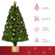 4FT Prelit Artificial Christmas Tree with Fibre Optics, Baubles Decoration, Golden Pot for Holiday, Home - Green