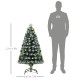 4ft White Light Artificial Christmas Tree w/ 130 LEDs Star Topper Tri-Base Full Bodied Seasonal Decoration Pre-Lit Home