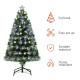 4ft White Light Artificial Christmas Tree w/ 130 LEDs Star Topper Tri-Base Full Bodied Seasonal Decoration Pre-Lit Home