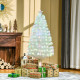 5 Feet Prelit Artificial Christmas Tree with Fiber Optic LED Light, Holiday Home Xmas Decoration, White