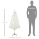 5 Feet Prelit Artificial Christmas Tree with Fiber Optic LED Light, Holiday Home Xmas Decoration, White