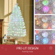 5 Feet Prelit Artificial Christmas Tree with Fiber Optic LED Light, Holiday Home Xmas Decoration, White