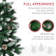 5 Ft Snow Artificial Christmas Tree with Realistic Branches, Pine Cone, for Indoor Decoration, Green White