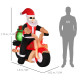 5.5ft Christmas Inflatable Santa Claus Riding a Motorcycle Blow Up Decoration Xmas Décor for Garden