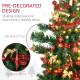 5&#039; Artificial Prelit Christmas Trees Holiday Décor with Warm White LED Lights, Auto Open, Tinsel, Ball, Star